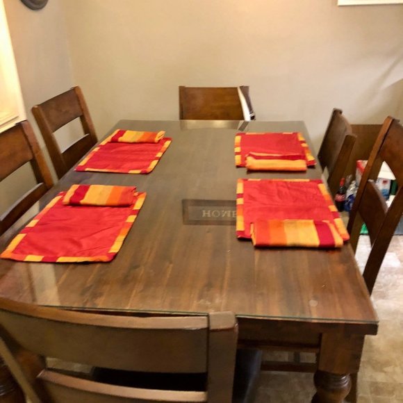 No brand / Not sure Other - 8 Placemats and 8 Napkins Used Orange Red